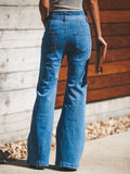 High - Waisted Tie - Front Flare Jeans - Your Second Look