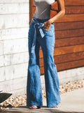 High - Waisted Tie - Front Flare Jeans - Your Second Look