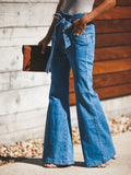 High - Waisted Tie - Front Flare Jeans - Your Second Look