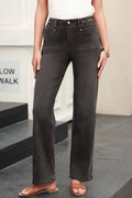High - Waisted Wide - Leg Vintage Wash Jeans - Your Second Look