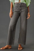High - Waisted Wide - Leg Vintage Wash Jeans - Your Second Look