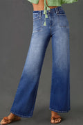 High - Waisted Wide - Leg Vintage Wash Jeans - Your Second Look