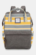 Himawari Striped Waterproof Nylon Backpack Bag with Side Pockets - Your Second Look