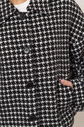 HYFVE Tweed Plaid Button Up Collared Neck Jacket - Your Second Look