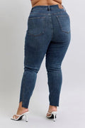 Judy Blue Full Size High Waist Tummy Control Step Hem Skinny Jeans Plus Size - Your Second Look