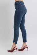 Judy Blue Full Size High Waist Tummy Control Step Hem Skinny Jeans Plus Size - Your Second Look
