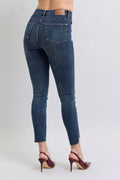 Judy Blue Full Size High Waist Tummy Control Step Hem Skinny Jeans Plus Size - Your Second Look