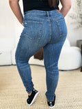 Judy Blue Full Size Mid Waist Distressed Slim Jeans - Your Second Look