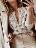 Lace Button - Up Long Sleeve Shirt - Your Second Look
