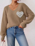 Lace Heart Dropped Shoulder Sweater - Your Second Look