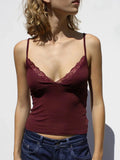 Lace Trim V - neck Cami Top - Your Second Look