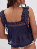 Lace - Trimmed Eyelet Square Neck Top - Your Second Look
