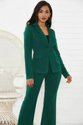 Lapel Collar Long Sleeve Blazer and Pants Set - Your Second Look
