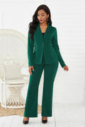 Lapel Collar Long Sleeve Blazer and Pants Set - Your Second Look