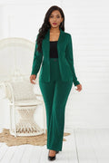 Lapel Collar Long Sleeve Blazer and Pants Set - Your Second Look