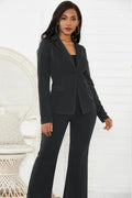 Lapel Collar Long Sleeve Blazer and Pants Set - Your Second Look