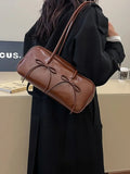 Leather Bow Trim Shoulder Bag - Your Second Look
