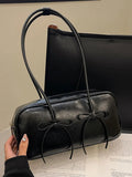 Leather Bow Trim Shoulder Bag - Your Second Look