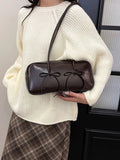 Leather Bow Trim Shoulder Bag - Your Second Look