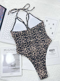 Leopard Cutout Halter Neck One - Piece Swimwear - Your Second Look