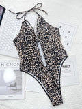 Leopard Cutout Halter Neck One - Piece Swimwear - Your Second Look
