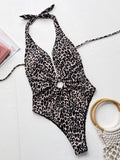 Leopard Halter Neck Ring Detail One - Piece Swimsuit - Your Second Look