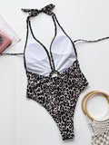 Leopard Halter Neck Ring Detail One - Piece Swimsuit - Your Second Look