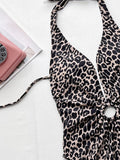 Leopard Halter Neck Ring Detail One - Piece Swimsuit - Your Second Look