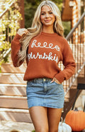 Letter Graphic Round Neck Long Sleeve Sweater - Your Second Look