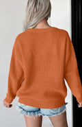 Letter Graphic Round Neck Long Sleeve Sweater - Your Second Look