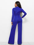 Long Sleeve Mock Neck Wide Leg Jumpsuit - Your Second Look