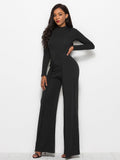 Long Sleeve Mock Neck Wide Leg Jumpsuit - Your Second Look