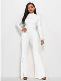 Long Sleeve Mock Neck Wide Leg Jumpsuit - Your Second Look