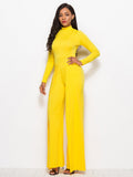 Long Sleeve Mock Neck Wide Leg Jumpsuit - Your Second Look
