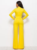 Long Sleeve Mock Neck Wide Leg Jumpsuit - Your Second Look