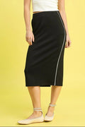 Midi Pencil Skirt with Contrast Piping - Your Second Look