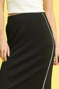 Midi Pencil Skirt with Contrast Piping - Your Second Look