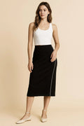 Midi Pencil Skirt with Contrast Piping - Your Second Look
