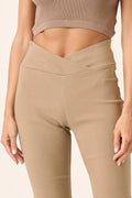 Mittoshop Surplice V Waist Pants (mocha) - Your Second Look