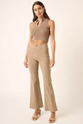 Mittoshop Surplice V Waist Pants (mocha) - Your Second Look