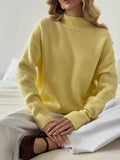 Mock Neck Dropped Shoulder Sweater - Your Second Look