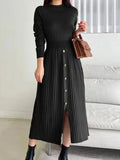Mock Neck Long Sleeve Knit Dress - Your Second Look