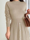 Mock Neck Long Sleeve Knit Dress - Your Second Look