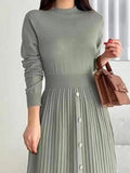 Mock Neck Long Sleeve Knit Dress - Your Second Look