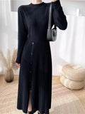 Mock Neck Long Sleeve Knit Dress - Your Second Look