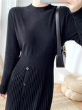 Mock Neck Long Sleeve Knit Dress - Your Second Look