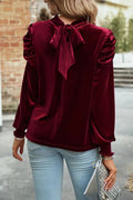 Mock Neck Velvet Blouse - Your Second Look