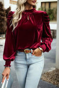 Mock Neck Velvet Blouse - Your Second Look