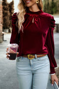 Mock Neck Velvet Blouse - Your Second Look