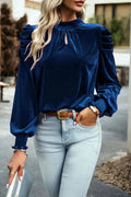 Mock Neck Velvet Blouse - Your Second Look